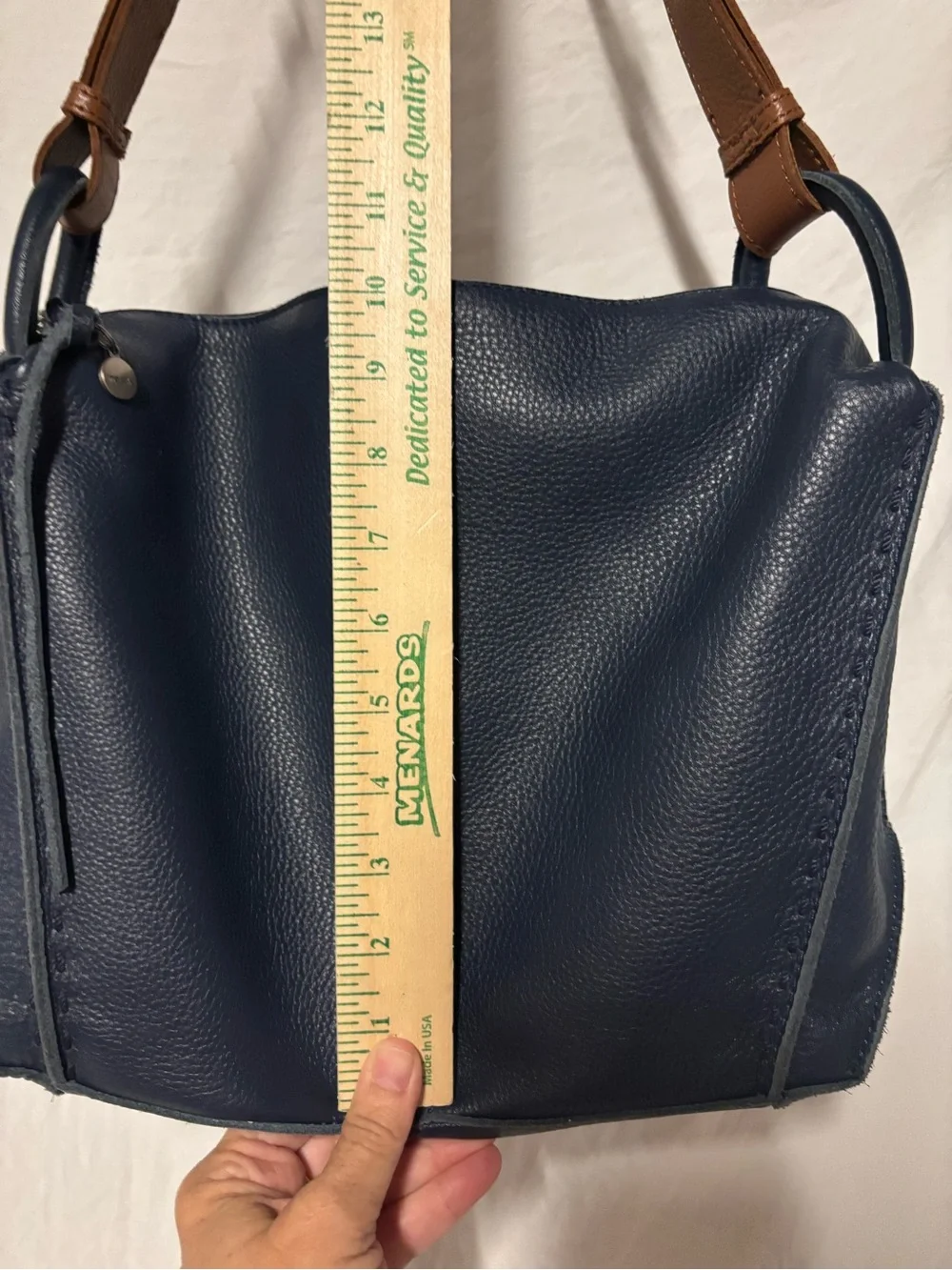 The Sak Los Feliz Navy Blue Leather Slouchy Hobo Shoulder Bag